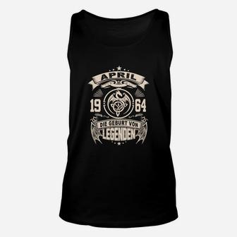 Vintage 1964 Geburt-Legenden Schwarz Unisex TankTop, Retro Design - Seseable