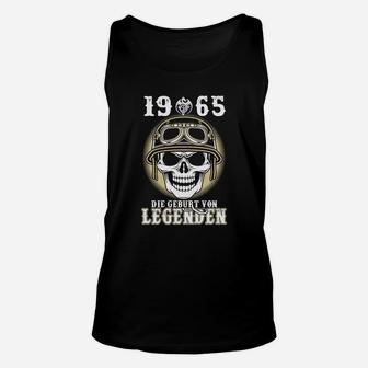 Vintage 1965 Geburt von Legenden Unisex TankTop, Schädel & Motorradhelm Design - Seseable