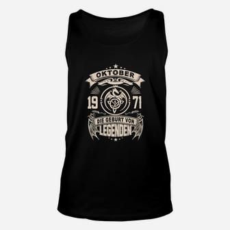 Vintage 1971 Geburtstags-Unisex TankTop, Oktober Legenden Edition - Seseable