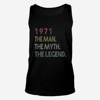 Vintage 1971 Man Myth Legend Birthday Gifts For 51 Years Old Unisex Tank Top - Seseable
