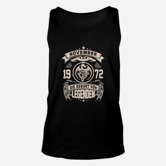 Vintage 1972 Geburtstags-Unisex TankTop mit Die Geburt von Legenden Design für November - Seseable