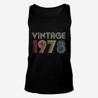 Vintage 1978 44th Birthday Gift 44 Years Old Men Women Retro Unisex Tank Top - Seseable