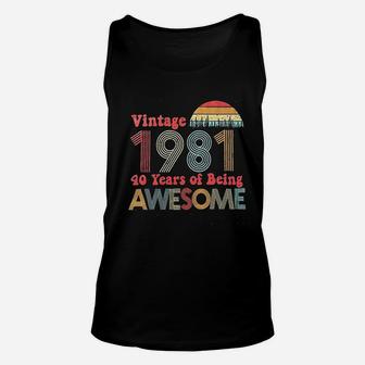 Vintage 1981 40 Years Of Being Awesome Unisex Tank Top - Seseable