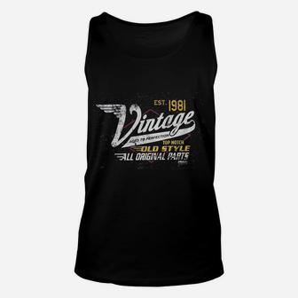 Vintage 1981 Aged To Perfection - Vintage Racing Unisex Tank Top - Seseable