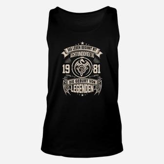 Vintage 1981 Geburtsjahr Legenden Unisex TankTop, Retro Style für Männer - Seseable