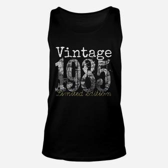 Vintage 1985 37 Year Old 1985 37th Birthday Gift Unisex Tank Top - Seseable