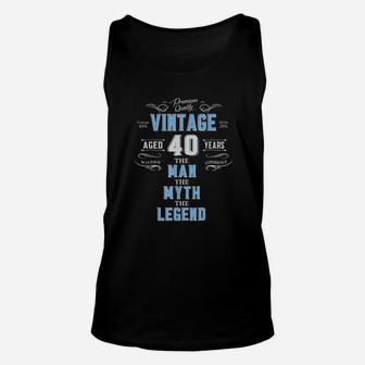 Vintage 40th Birthday Aged 40 Years Old Unisex Tank Top - Seseable