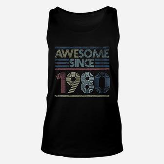 Vintage 42nd Birthday Gift Awesome Since 1980 Unisex Tank Top - Seseable