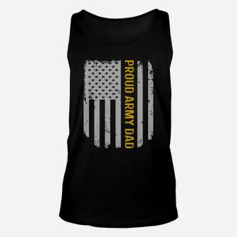 Vintage American Flag Proud Army Dad Father's Day Gift T-shirt Unisex Tank Top - Seseable
