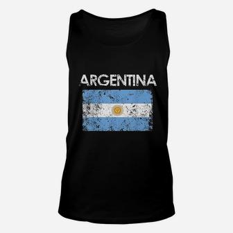 Vintage Argentina Argentinian Flag Pride Gift Unisex Tank Top - Seseable