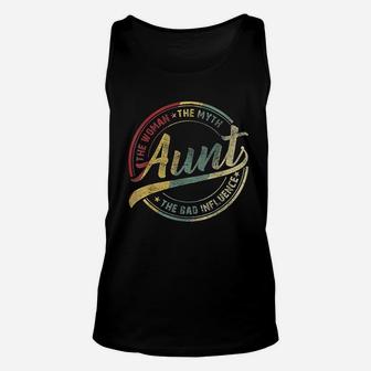Vintage Aunt Woman Myth Bad Influence Funny Aunt Gift Unisex Tank Top - Seseable