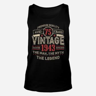 Vintage Awesome Legends Born In 1943 Aged 79th Yrs Years Old Unisex Tank Top - Seseable