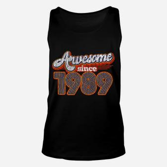 Vintage Awesome Since 1989 33rd Birthday Gift 33 Years Old Unisex Tank Top - Seseable