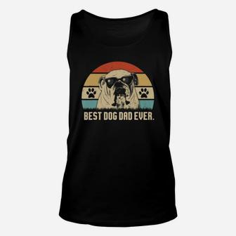 Vintage Best English Bulldog Dad Ever Fathers Day Gift Shirt Unisex Tank Top - Seseable