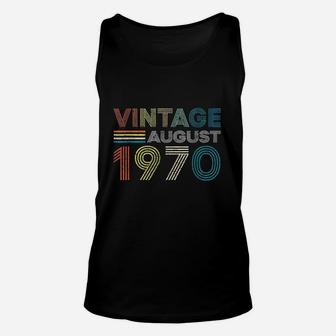 Vintage Born In August 1970 Man Myth Legend 52nd Years Old Unisex Tank Top - Seseable