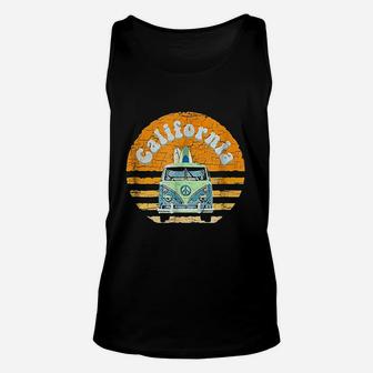 Vintage California Hippie Van Beach Surfer Unisex Tank Top - Seseable