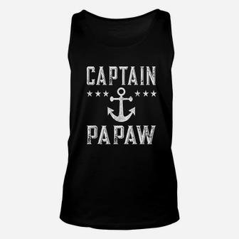 Vintage Captain Papaw Family Cruise Lake Boating Gift Unisex Tank Top - Seseable
