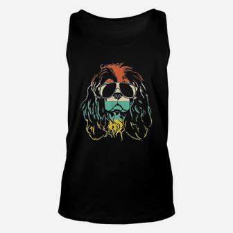 Vintage Cavalier Dog King Charles Spaniel Fathers Day Gift Unisex Tank Top - Seseable