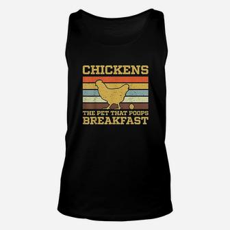 Vintage Chickens The Pet That Poops Breakfast Unisex Tank Top - Seseable