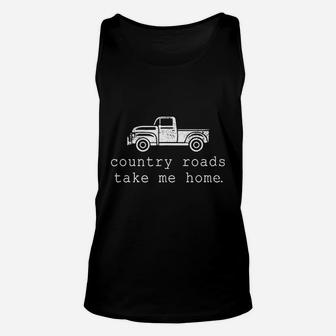 Vintage Country Roads Take Me Home Unisex Tank Top - Seseable
