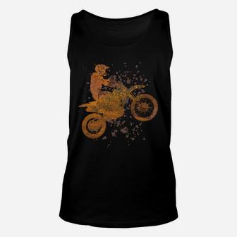 Vintage Dirt Bike Splash Design Unisex TankTop, Crossmotorrad Retro-Stil - Seseable