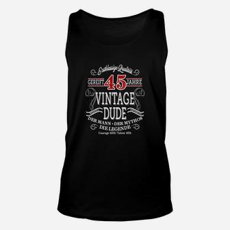 Vintage Dude 45 Jahre Schwarzes Herren-Unisex TankTop, Retro-Design Geburtstagsidee - Seseable