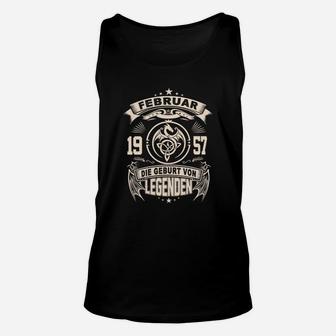 Vintage Februar 1957 Legenden Geburtstag Unisex TankTop, Retro Design - Seseable