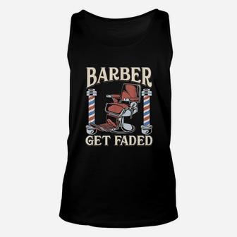 Vintage Get Faded Barber Funny Hairdresser Shop Unisex Tank Top - Seseable