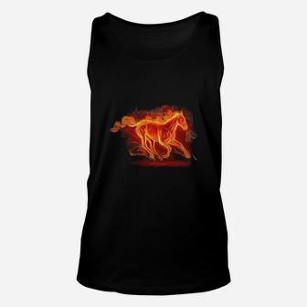 Vintage Graphic Fire Horse Running Unisex Tank Top - Seseable