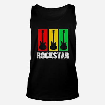 Vintage Guitar Rock And Roll Guitar Unisex Tank Top - Seseable