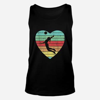 Vintage Heart Volleyball Player Unisex Tank Top - Seseable