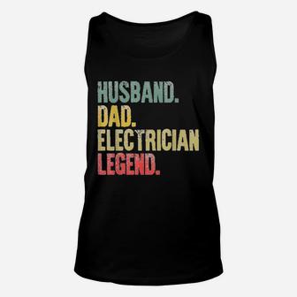Vintage Husband Dad Electrician Legend Retro Unisex Tank Top - Seseable