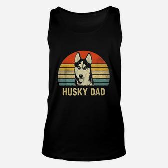 Vintage Husky Dad Fathers Day Gifts Unisex Tank Top - Seseable