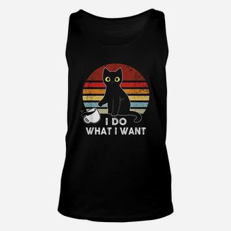 Vintage I Do What I Want Cat Lover Dad Mom Unisex Tank Top - Seseable