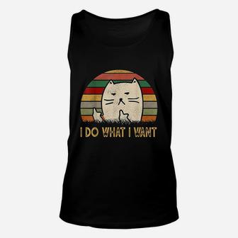 Vintage I Do What I Want Cat Lovers Unisex Tank Top - Seseable