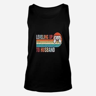 Vintage Leveling Up To Husband Engagement Party Unisex Tank Top - Seseable