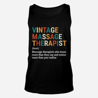 Vintage Massage Therapist Definition Noun Funny Massage Unisex Tank Top - Seseable