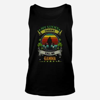 Vintage My Lucky Charms Call Me Gamma St Patricks Day Shamrock Best Gift For Grandmothers Unisex Tank Top - Seseable