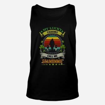 Vintage My Lucky Charms Call Me Gramommie St Patricks Day Shamrock Best Gift For Grandmothers Unisex Tank Top - Seseable