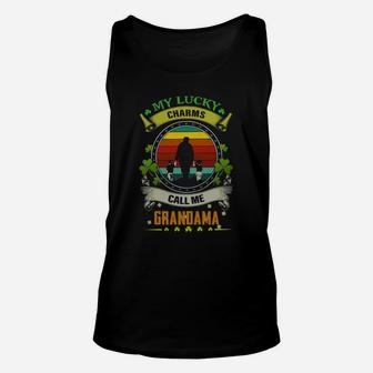 Vintage My Lucky Charms Call Me Grandama St Patricks Day Shamrock Best Gift For Grandmothers Unisex Tank Top - Seseable