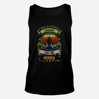 Vintage My Lucky Charms Call Me Mimma St Patricks Day Shamrock Best Gift For Grandmothers Unisex Tank Top - Seseable