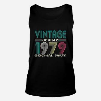 Vintage October Born In 1979 42nd Gifts Birthday Unisex Tank Top - Seseable