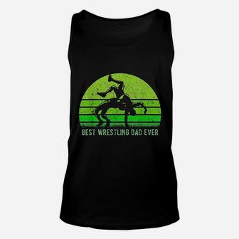 Vintage Retro Best Wrestling Dad Ever Funny Fathers Day Unisex Tank Top - Seseable