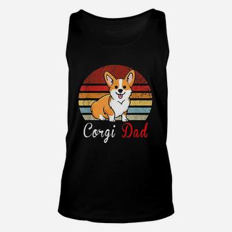 Vintage Retro Corgi Dog Lover Dad Mom Unisex Tank Top - Seseable