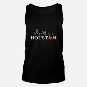 Vintage Retro Houston City Skyline Texas Tshirt Unisex Tank Top - Seseable