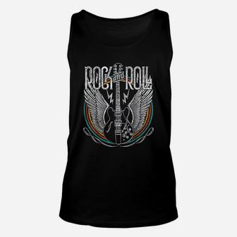 Vintage Retro Style 80s Rock And Roll Music Guitar Wings Unisex Tank Top - Seseable