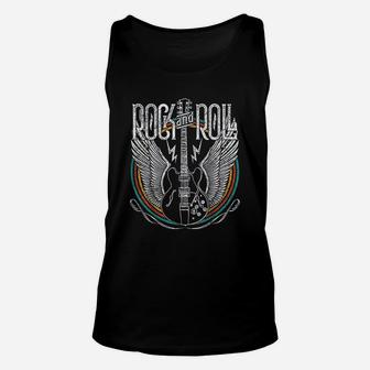 Vintage Retro Style 80s Rock And Roll Music Guitar Wings Unisex Tank Top | Seseable UK