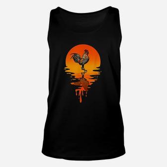 Vintage Retro Style Rooster Unisex Tank Top - Seseable