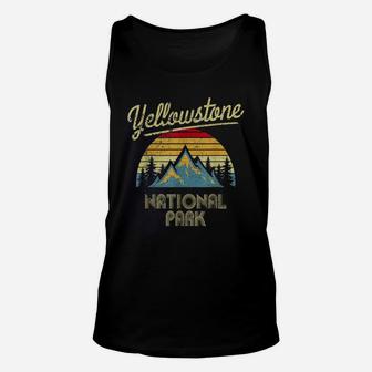 Vintage Retro Yellowstone Mountain National Park Shirt Unisex Tank Top - Seseable