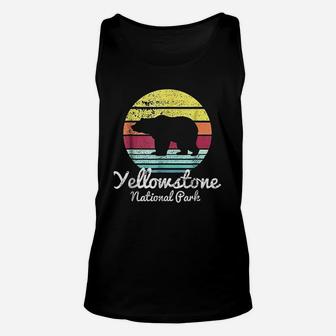 Vintage Retro Yellowstone National Park Wyoming Bear Unisex Tank Top | Seseable CA